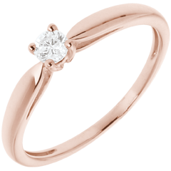 Bague de fiançailles solitaire or rose 18 carats - 0.1 carat
