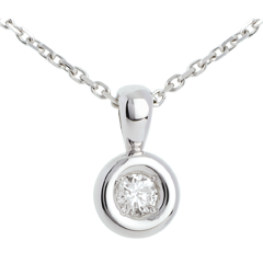 Pendentif Calice diamant belière - 0.23 carat - or blanc 18 carats