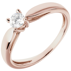 Solitaire roseau or rose 18 carats - 0.25 carat