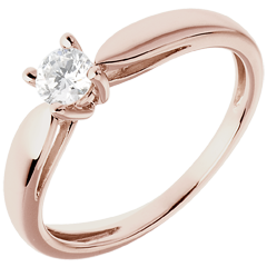 Solitaire Ring Sprig - Pink gold - 0.25 carat