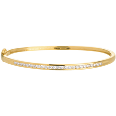 Yellow gold bangle/bracelet - 0.75 carat - 25 diamonds