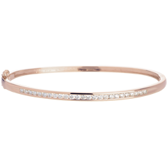 Bracelet Jonc barrette or rose 18 carats - 0.75 carats - 25 diamants