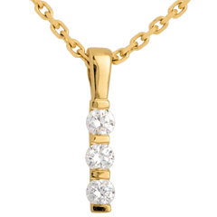 Pendentif totem trilogie - or jaune 18 carats - 0.24 carat - 3 diamants