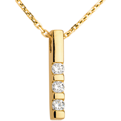 Pendentif trilogie or jaune 18 carats - 0.22 carat - 3 diamants
