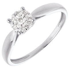 Elegance ring white gold paved - 7 diamonds