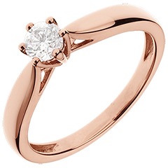 18K Pink Gold Roseau Solitaire 6 prong diamond
