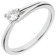 Solitaire Broche or blanc 18 carats - 0.23 carats