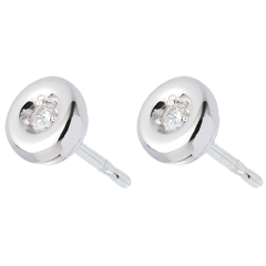 Boucles d'oreilles Calice diamants - puce or blanc 18 carats