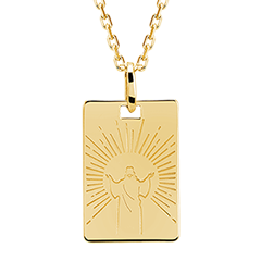 Médaille Christ - or jaune 9 carats