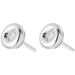 Boucles d'oreilles Calice diamants - puce or blanc 18 carats