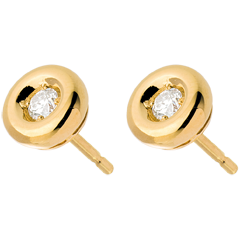 Boucles d'oreilles Calice diamants - puce or jaune 18 carats