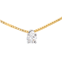 Collier solitaire or jaune 18 carats - 0.16 carat