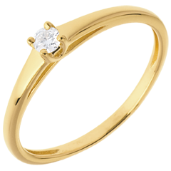 L'essentiel d'un solitaire or jaune 18 carats - 0.08 carat