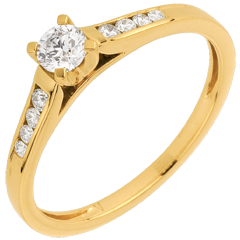 Solitaire or jaune 18 carats Altesse - diamant 0.20 carat