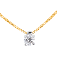 Collier solitaire or jaune 18 carats - 0.21 carat