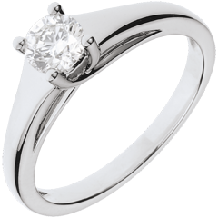 Bague solitaire Diadème or blanc 18 carats - 0.47 carat