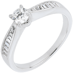 Solitaire Pure or blanc 18 carats