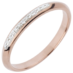 Alliance - Petit Pavage - or blanc et or rose 18 carats