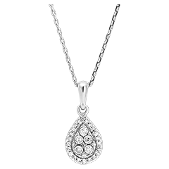 Pendentif Origine - Eclat Poire - or blanc 18 carats et diamants