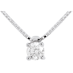 Solitaire necklace white gold - 0.26 carat