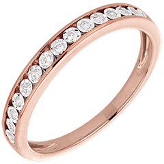 Pink Gold and Diamond Magic Stone Half Eternity Ring