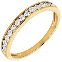 Yellow Gold and Diamond Magic Stone Half Eternity Ring