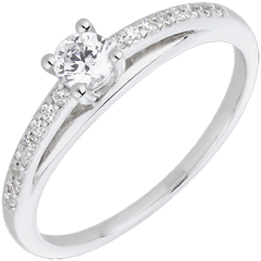 Engagement Ring - Avalon - 0.195 carat diamond - white gold and diamond