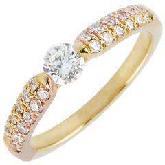 Yellow Gold and Rose Gold Triumphal Solitaire Ring - 0.25 carat - 18 carats