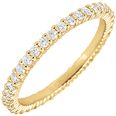 Yellow Gold Radiant Wedding Band - 38 diamonds