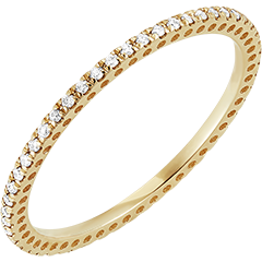 Sparkle wedding ring - 18 carat yellow gold and diamonds