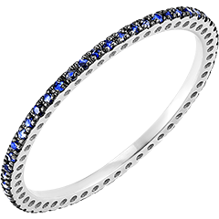 Sparkle wedding ring - 9 carat white gold and sapphires