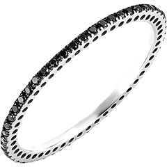 Sparkle wedding ring - 9 carat white gold and black diamonds