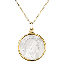 Medal of Saint Mary – 18 Carat Yellow Gold and Mother-of-Pearl