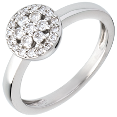 Rosette white gold paved ring - 0.26 carat