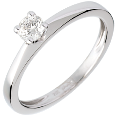 Poesia Solitaire Ring - White gold - 0.26 carat