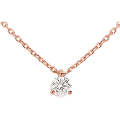 Solitaire necklace pink gold - 0.305 carat