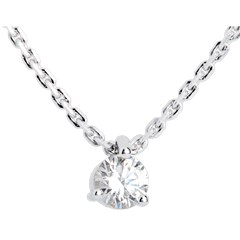 Solitaire essential necklace white gold - 0.31 carat