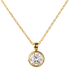 Yellow Gold Doll Solitaire Necklace