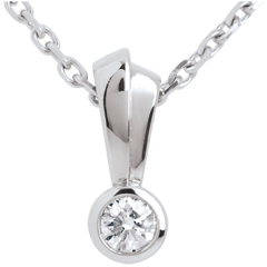 Double bow diamond pendant white gold