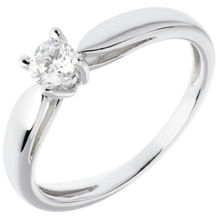 Solitaire tapered ring white gold - 0.25 carat