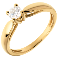Curved Solitaire ring - 0.31 carat