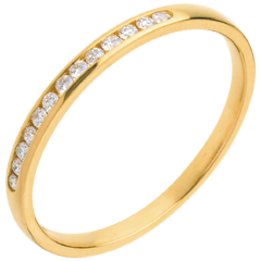 Half eternity ring yellow gold paved-channel setting - 13 diamonds