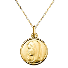 Medaille Het Gebed van de Maagd – 18 Karaat Geel Goud