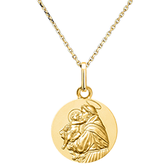 Medaille van Sint-Antonius en Kind Jezus – 9 Karaat Geelgoud