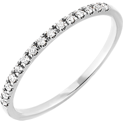 Trouwring Celesta - 9 karaat witgoud en diamanten
