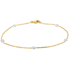 Armband Constelatie twee goudsoorten en Diamanten - 18 karaat witgoud en geelgoud