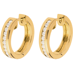 Creolen 9 karaat witgoud Diamant - rails - 0.33 karaat - 22 Diamanten