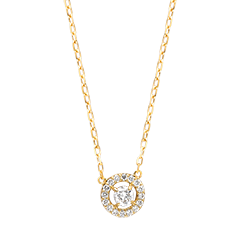 Solara Ketting – 9 karaat Geelgoud en Synthetische Diamanten