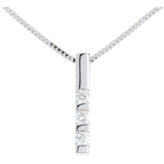 Hanger Trilogie witgoud - 0.22 karaat - 3 Diamanten - 18 karaat goud
