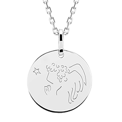 Medalion Heruvim, - aur alb de 18 carate